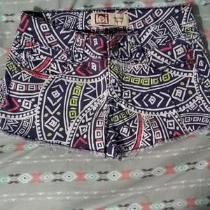 boho aztec print shorts lei ashley lowrise